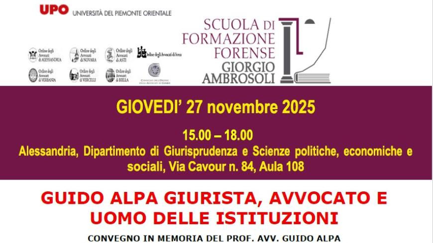 Convegno in Memoria del Prof. Avv. Guido Alpa: Giurista, Avvocato e Uomo delle Istituzioni